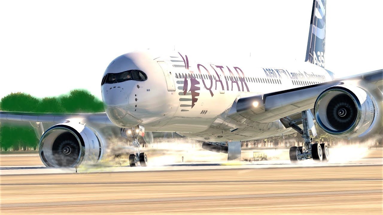 QATAR Airways A350 Rear Right Landing Gear Jam Emergency Landing!!! X