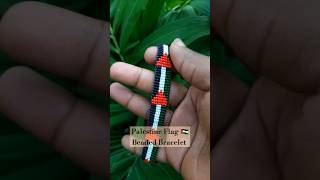 Palestine 🇵🇸 Flag themed friendship beaded bracelet #diy #palestine #palestinebracelet #beadwork