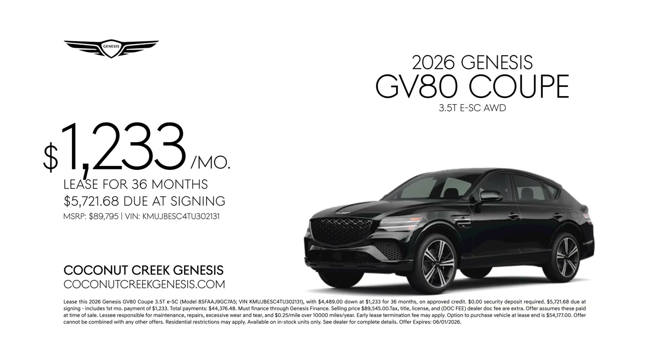 Genesis GV80 Coupe 05/16/2026 7407029 - YouTube