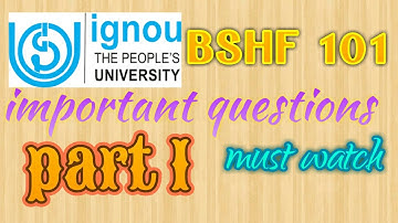 Important questions of BSHF 101
