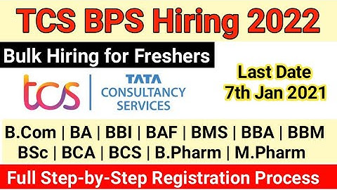 TCS BPS Freshers Hiring 2022 | TCS NextStep Registration Process | TCS Recruitment Drive for 2022