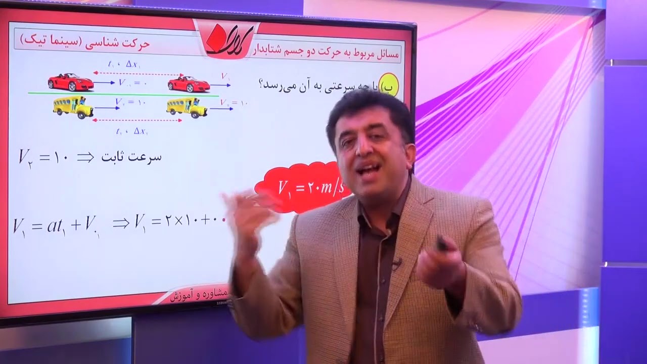 فیزیک پیش دانشگاهی کنکور   فصل اول  حرکت شناسی   حرکت شتابدار با دو متحرک   مسائل مربوط به حرکت دو