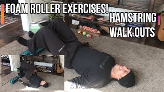 REAL Hamstring Walkouts and Bridge Ups with a Foam Roller: Legs, Core and MORE!