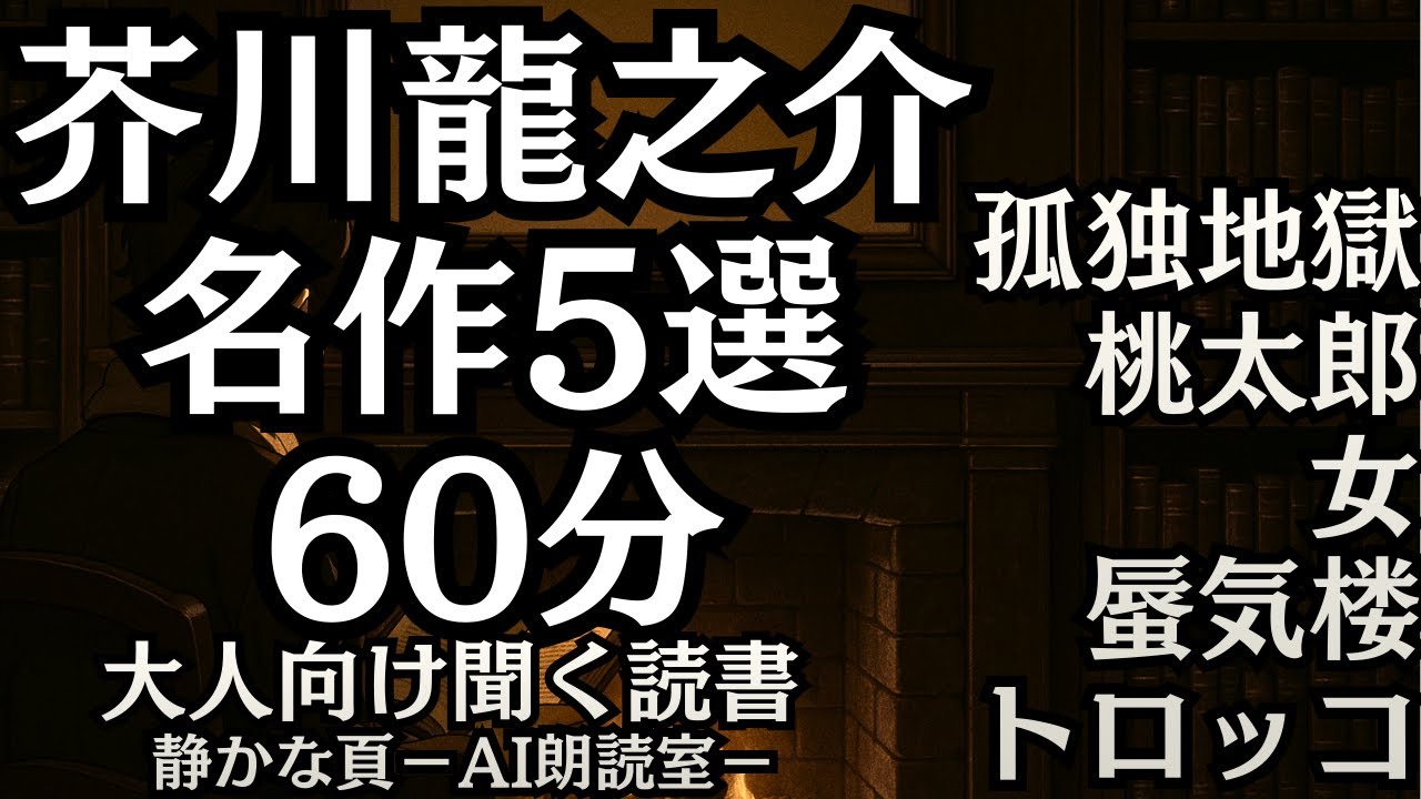 芥川龍之介 短編五選｜AI朗読 大人向け聞く読書 囁き男性低音ボイス 寝落ち 焚火音ASMR