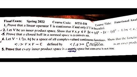 Gcuf past paper solution of Functional Analysis||Bs Mathematics 6th semester (part-1)