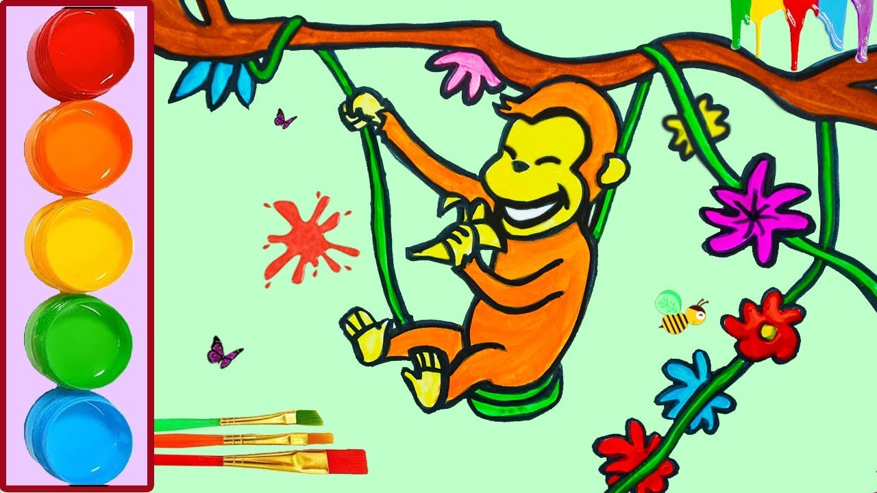 Hoe teken je een aap Zelf een aapje leren tekenen | Leer de kleuren