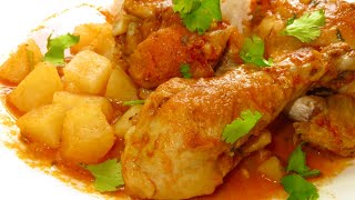 COMO HACER POLLO GUISADO CON PAPAS EN SALSA JUGOSO Y TIERNO FACIL Y RAPIDO  - YouTube