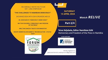 FDN-Symposium 2/4 - Toivo Ndjebela, Editor Namibian SUN: Democracy & Freedom of the Press in Namibia