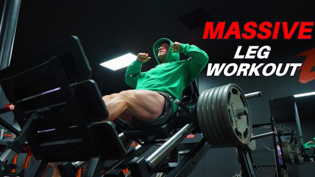 MASSIVE LEG WORKOUT | 14 WEEKS OUT - YouTube
