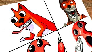 Drawing New Monsters Cartoon Vs Realistic | Garten of Banban 5 | How to draw Garten of Banban 5