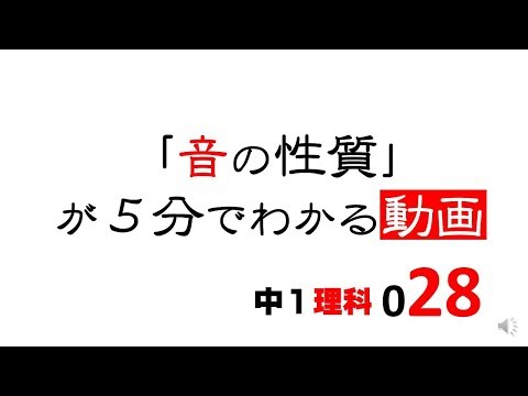 中1理科　音の性質