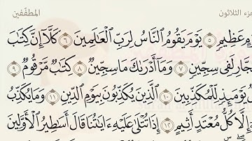 سورة المطففين مكررة من الاية (٧) الي الاية (١٣) للحفظ