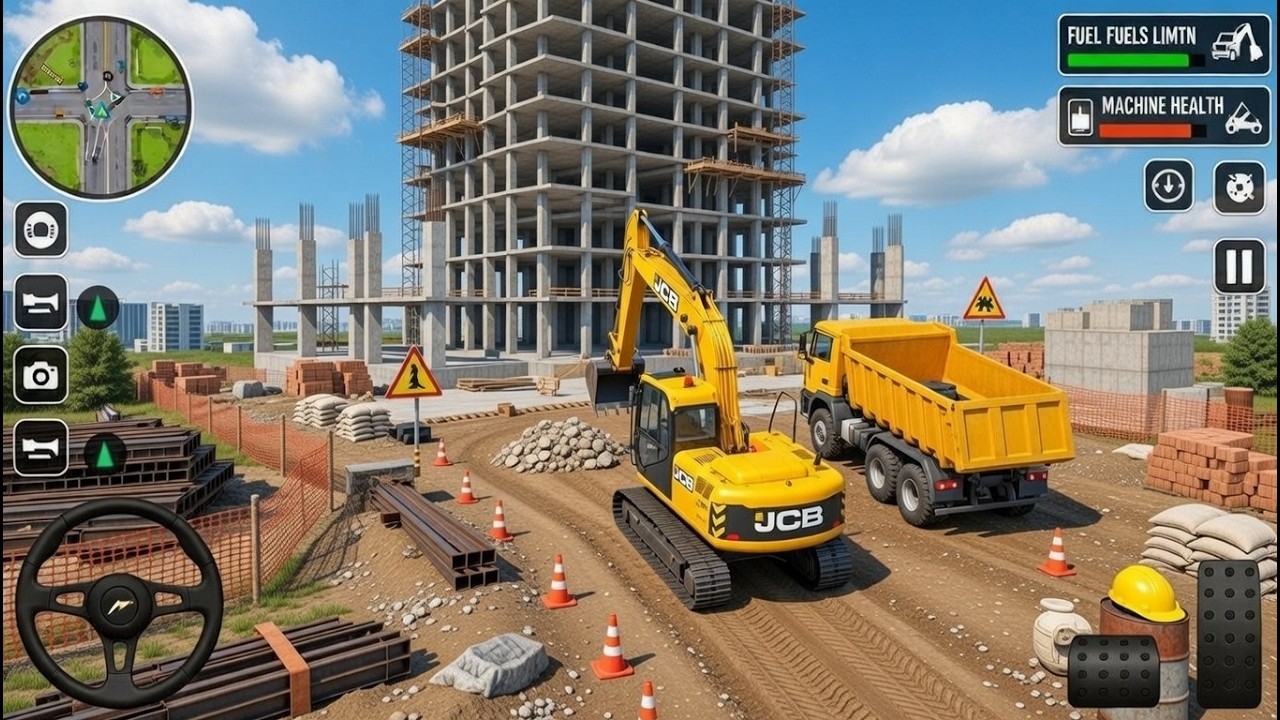 JCB Excavator Simulator 3D - Mega Highway Builder Mission - Android Gameplay #livestreaming