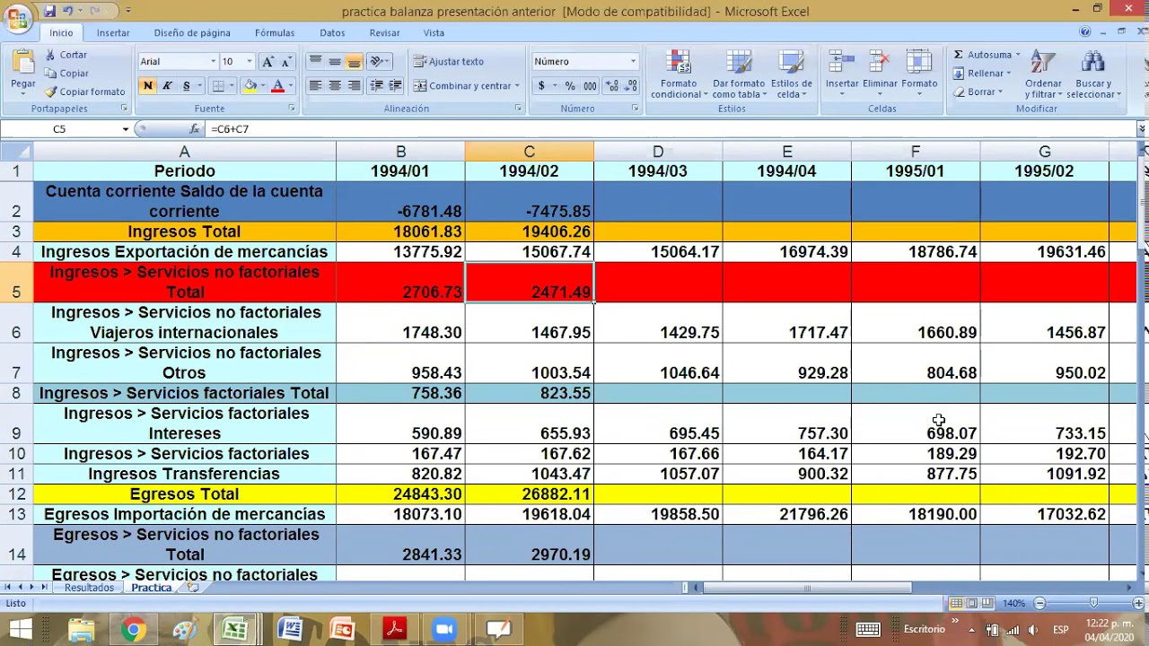 Balanza De Pagos Excel Youtube