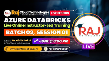 Azure Databricks with Spark Live Batch-2 Session -1 by Abhishek Agarwal at Raj Cloud technologies