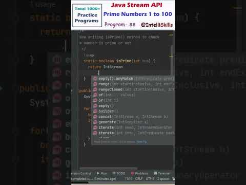 Java 8 Features 88 | Using Java Stream Prime Numbers 1 to 100 #Shorts #java #coding #programming