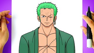 How to DRAW ZORO - One Piece - Anime Drawing