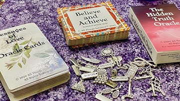 🙏🏻All Things Intuitive Unboxing Reveal Oracle Cards, Charms & Sage Spray ✈️⭐️🧿🍀🧹🌞♾🧲❤️