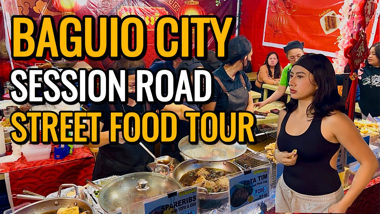 Philippines Street Food 🇵🇭 | Filipino Open-Air Food Market on Session Road, Baguio City!