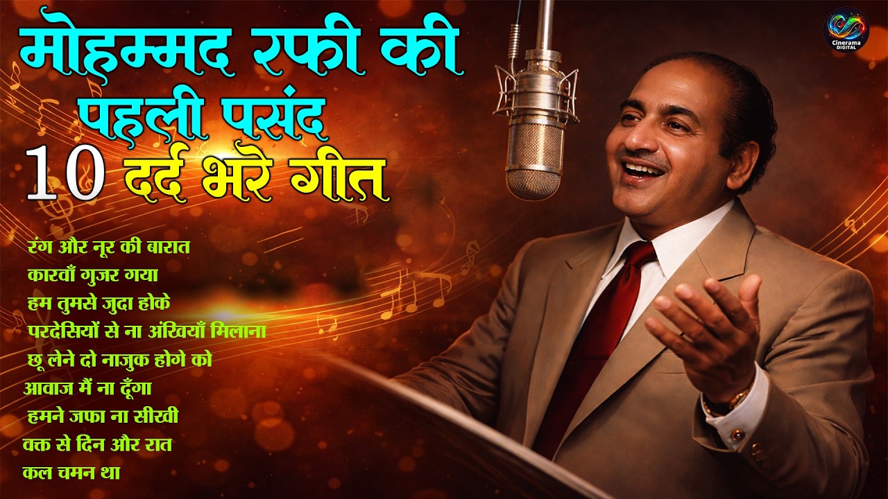 मोहम्मद रफी की पहली पसंद ,10  दर्द भरे गाने,Sadabahar Filmi Gaane ,रंग और नूर की बारात , Old  Songs