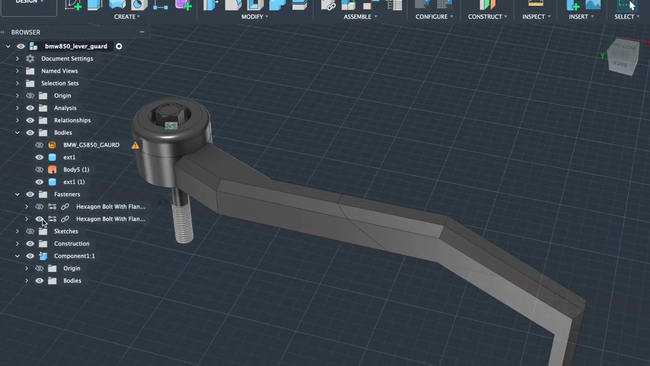 Designing a bmw 850gs lever guard for a track day