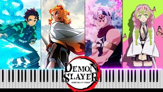 Demon Slayer: Kimetsu no Yaiba All Endings 14 on Piano [FREE MIDI]