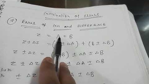 Combinations of errors (error of sum and differences)