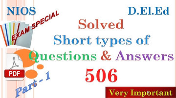 EXAM Special 5 MARKS Solved Short Types of Questions & Answers (ENGLISH) of 506 Part-1