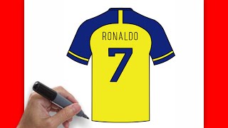 HOW TO DRAW CRISTIANO RONALDO PORTUGAL NEW SHIRT EASY | DRAWING STEP BY STEP