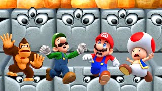 Mario Party 10 Minigames - Mario vs Toad vs Donkey Kong vs Luigi