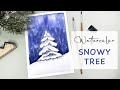 Snowy Winter Tree Watercolor Tutorial - Easy Watercolor Painting