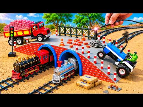 Railway Accident | DIY Mini Truck Builds Brick & Metal Railing Overhead Bridge | Science Project