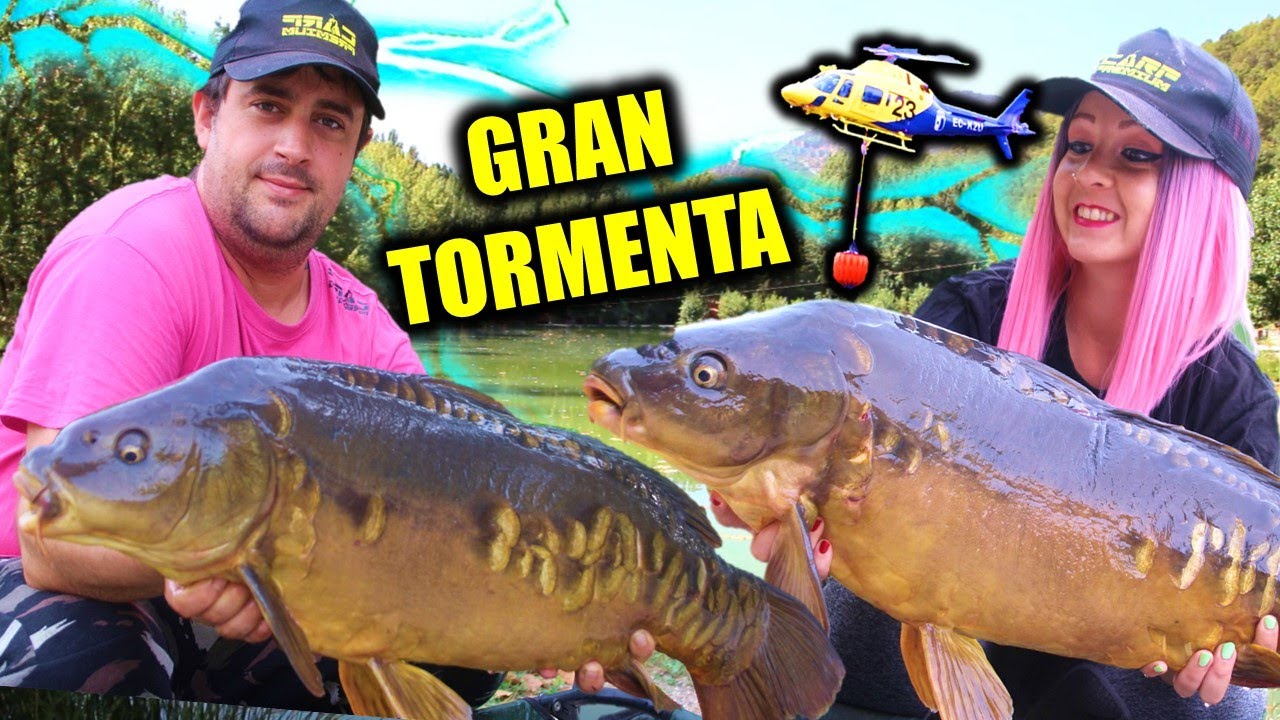 PESCA con TORMENTA⚡ actividad de CARPAS en lago  CARP FISHING 🐟 Noguera de la Sierpe. ESPAÑA 2022
