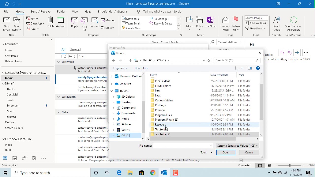 how to import contacts into outlook 2015