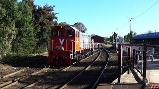 707 Opperations Y127 and V/line's A66 run a night transfer to Castlemaine Victoria