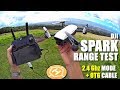 DJI SPARK Review - Part 5 - [In-Depth Range Test in 2.4Ghz Mode with RC Controller & OTG Cable]