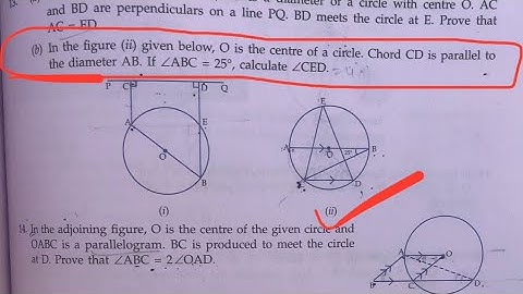 Class-10th #icse #maths #circle | In the figure (ii) given below, O is the centre of the circle. Chl