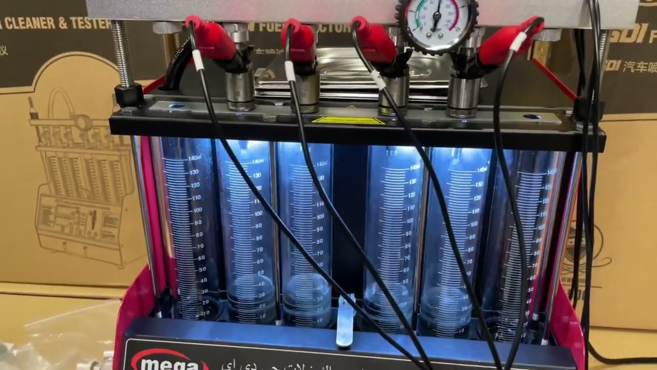 طريقة تنظيف النوزلات والانجكترات جي دي اي بجهاز ميكا عربي mega mt506 gdi injector cleaner machine￼