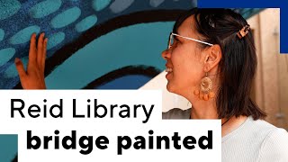 Reid Library bridge gets a makeover with stunning Noongar mural