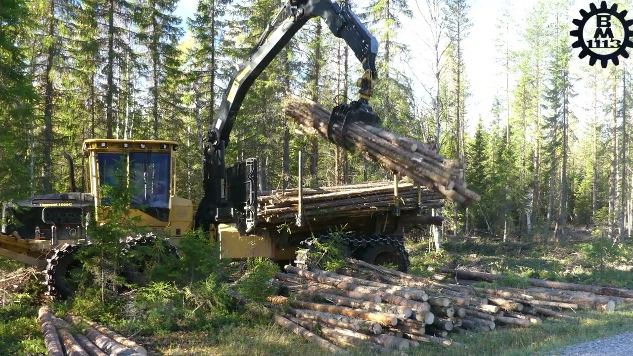 Tigercat 1055C Forwarder , Ponsse Scorpion harvester in work