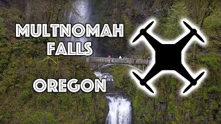 Multnomah Falls Oregon - Drone Flyover 4K