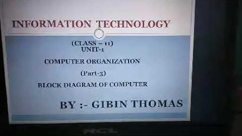IT-CLASS 11-BLOCK DIAGRAM OF COMPUTER