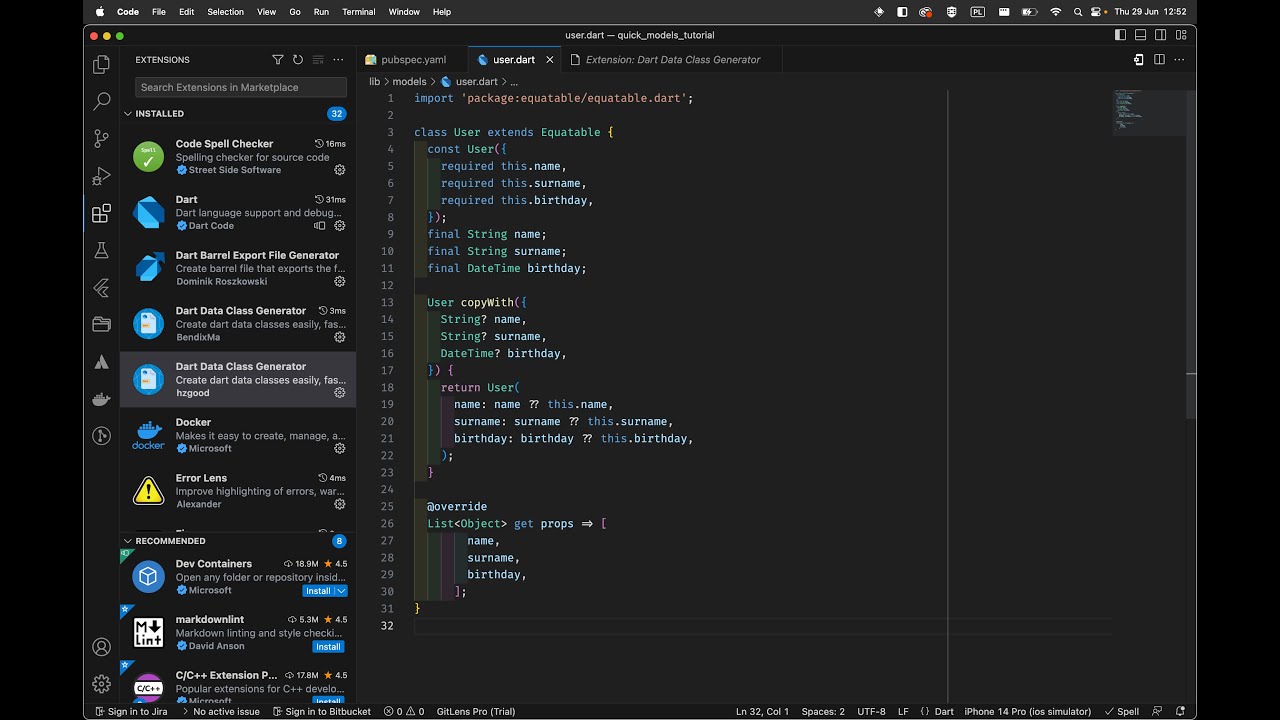 How to create models quickly in Dart (Flutter) - YouTube
