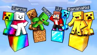 JJ and Mikey vs Friends: CREEPER ONE BLOCK BATTLE in Minecraft...