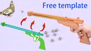 The perfect single shot slingshot steel ball pistol——Free template