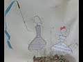 Sculpture en fil métallique et papier  - Les danseuses