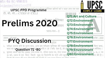 Prelims 2020 PYQ discussion| Question 71-80| #upscprelims #upsc2023 #pyqdiscussion #pyq #upsc #ias