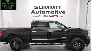 2016 CHEVROLET SILVERADO 1500 CREW HIGH COUNTRY BLACK CLEARCOAT WALK AROUND REVIEW 10767A SOLD!