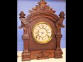 Detailed look at an Ansonia Trieste Mantel Clock Walnut Eastlake Design c. 1882 Victorian Austerity