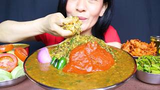 Eating Spicy Dal Chawal, Chutney And Pakoda #ASMR/EATING SHOW #MUKBANG #DAALCHAWAL